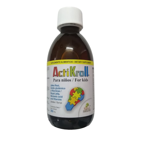 Actikroll Jarabe para Niños 250 ml, Estimulante del Apetito y Concentración, Salud Natural