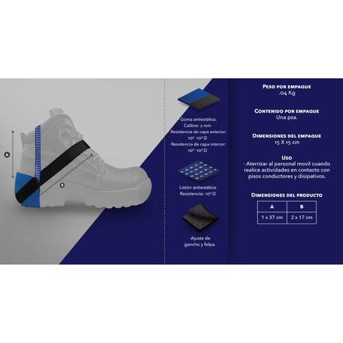 Talonera Antiestática Unitalla Ajustable Lavable