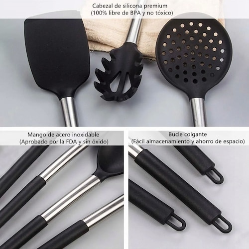 Juego De Utensilios Para Cocina 34 Unidades Negro