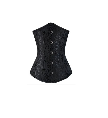 Corsette Negro Para Cintura Bordada Talla S