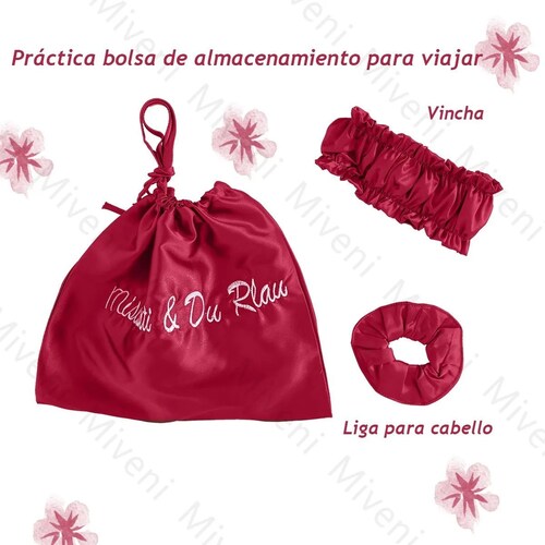 Pijamas Para Mujer De Seda 7 Piezas Roja Talla L