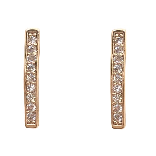 Aretes Huggies Cuadrados Oro Angelus Zirconia 6103128