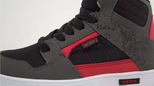Tenis Newk Infantil Línea Albert Color Negro Gris Rojo