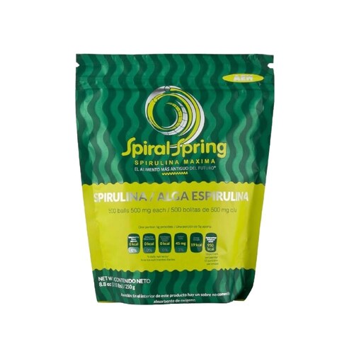 Espirulina Spiral Spring orgánica kosher  500 bolitas 
