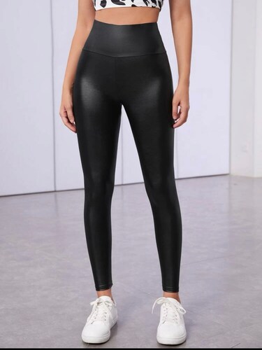 LEGGING VINIPIEL DE DAMA SINTETICO DE POLIESTER MÁXIMA COMODIDAD MALLONES NEGROS DE MUJER LIC-074