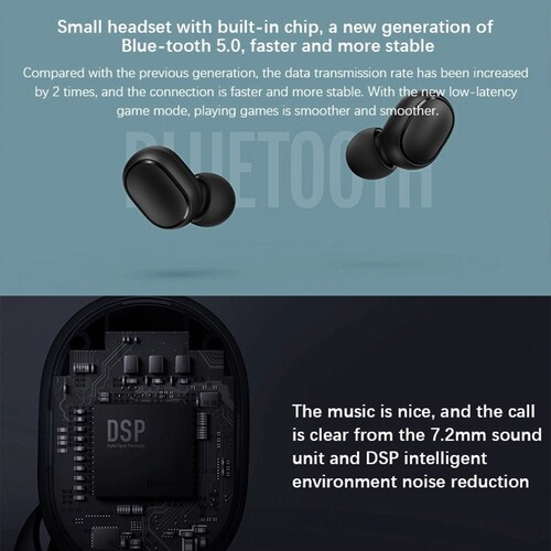 Xiaomi Redmi AirDots 2 Audífonos inalámbricos, Bluetooth 5,0, auriculares internos estéreo con microfono