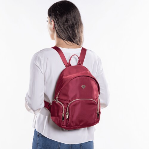 LuckyLy Mochila Mujer, Backpack Moderna y Casual, Modelo Carly, Vino