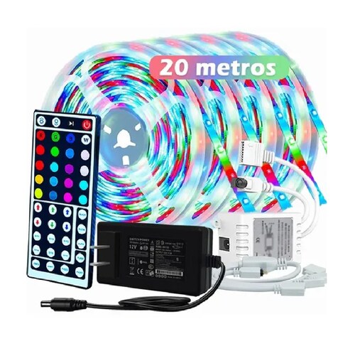 Tira Led Multicolor Luces Led Rgb 20m Control 