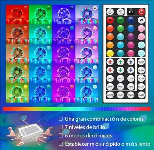 Tira Led Multicolor Luces Led Rgb 20m Control 