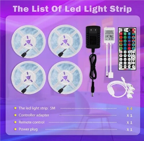 Tira Led Multicolor Luces Led Rgb 20m Control 