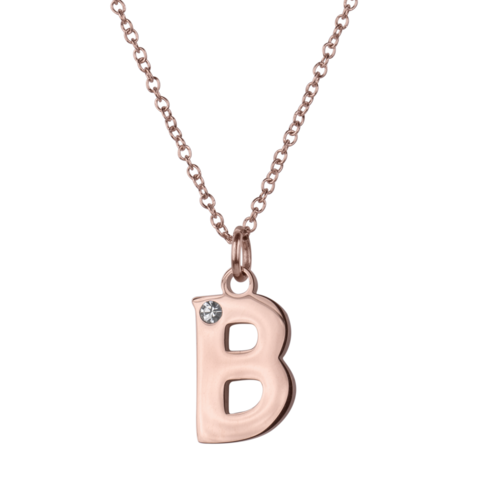 LuckyLy Set de Joyería para Mujer de Iniciales, Acero Inoxidable con Baño de Oro Rosa 18k y Zirconia Cúbica, Collar y Aretes Letras, Modelo Yara