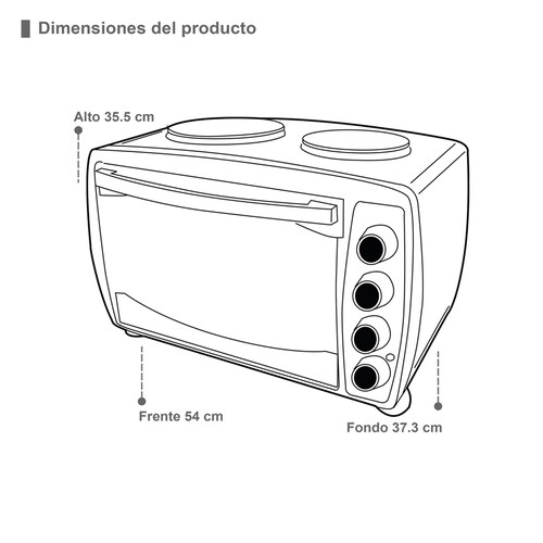 Horno eléctrico de acero inoxidable SUPRA HP-2P con dos quemadores superiores