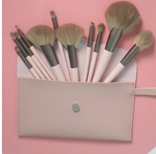 Brochas Maquillaje Profesional Rostro Y Ojos Rosa 11 Bonita.