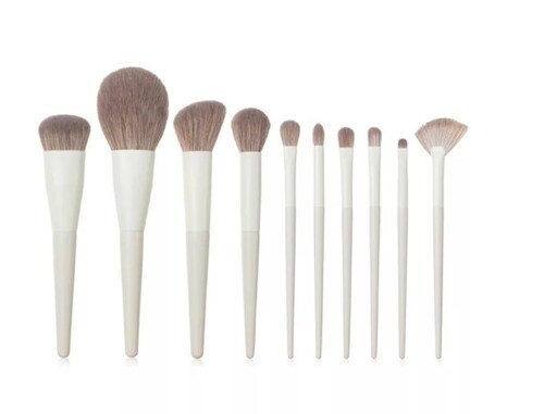 Brochas Maquillaje Profesional Rostro Y Ojos Menta 10 Bonita