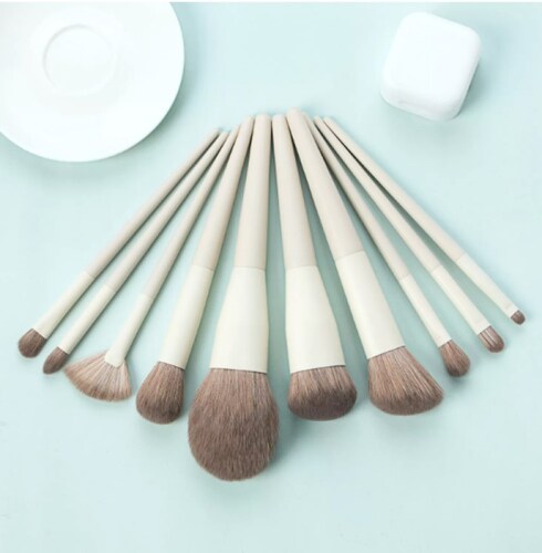 Brochas Maquillaje Profesional Rostro Y Ojos Menta 10 Bonita