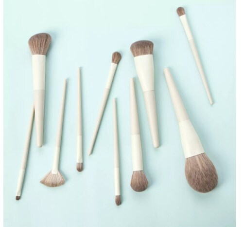 Brochas Maquillaje Profesional Rostro Y Ojos Menta 10 Bonita