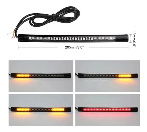 Tira De Led Moto Stop Direccionales Universal 