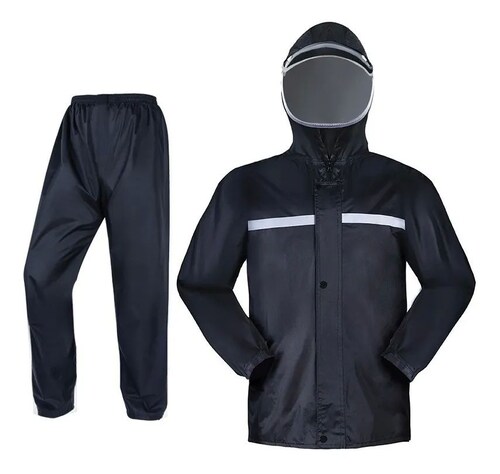 Impermeable Motociclista Negro Alta Calidad XXXXL
