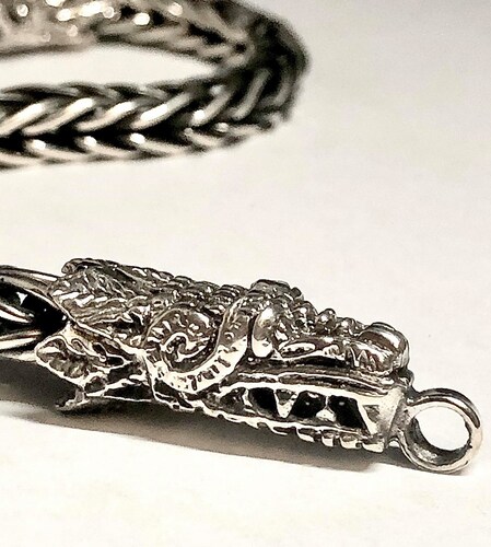 Pulsera Esclava Quetzalcoatl De Plata .925