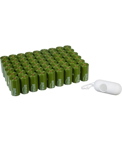 Bolsas sanitarias para perro, con dispensador y clip de correa, tamaño estándar, aditivo EPI, color verde, 810 unidades