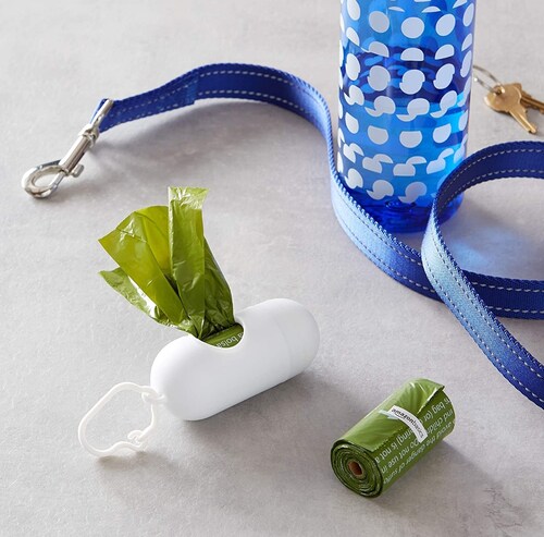 Bolsas sanitarias para perro, con dispensador y clip de correa, tamaño estándar, aditivo EPI, color verde, 810 unidades
