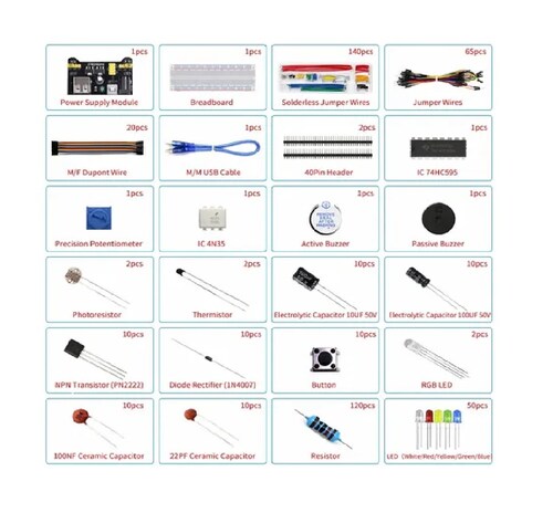 Kit Componentes Electronicos Para Arduino, Raspberry Pi Completo