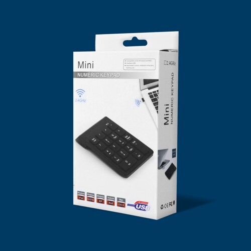 Teclado numérico Archy inalámbrico 18 Teclas para PC, Laptop, Potátil, Delgado, con Receptor USB, Silencioso, Diseño Moderno, Compatible con Windows y Mac (KB06)