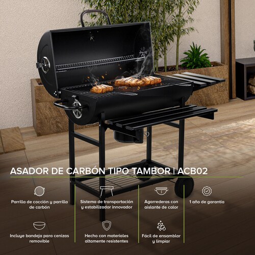 Módulo de Asados - Plancha Asador a Gas y Asador a Carbón