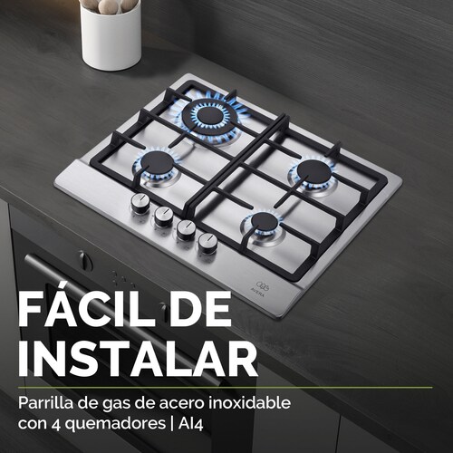 AVERA Parrilla de Gas Acero Inoxidable con 4 Quemadores AI4
