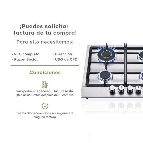 AVERA Parrilla de Gas Acero Inoxidable con 4 Quemadores AI4