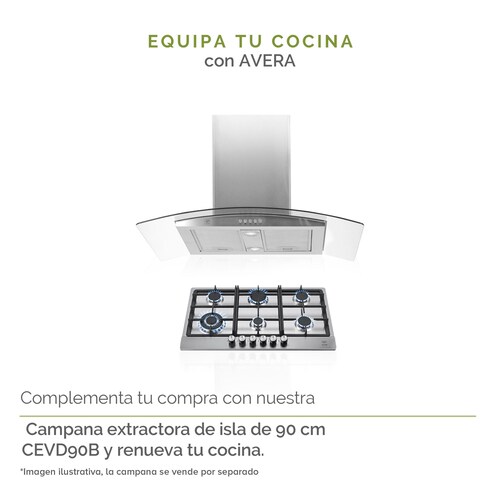 AVERA Parrilla de Gas Acero Inoxidable con 6 Quemadores AI6