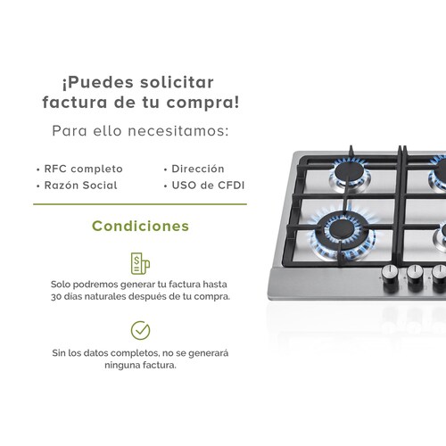AVERA Parrilla de Gas Acero Inoxidable con 6 Quemadores AI6