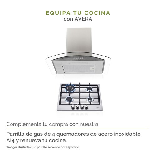Campana Extractora o Purificadora para Cocina de Pared 60cm Cristal Templado y Acero Inoxidable CEV60