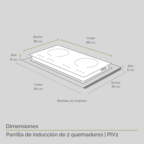 Parrilla De Inducción De 2 Zonas Estufa Eléctrica Avera PIV2