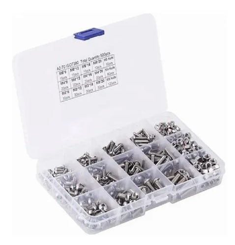 Set Tornillos De Cabeza Hexagonal M3 M4 M5 Plana Acero