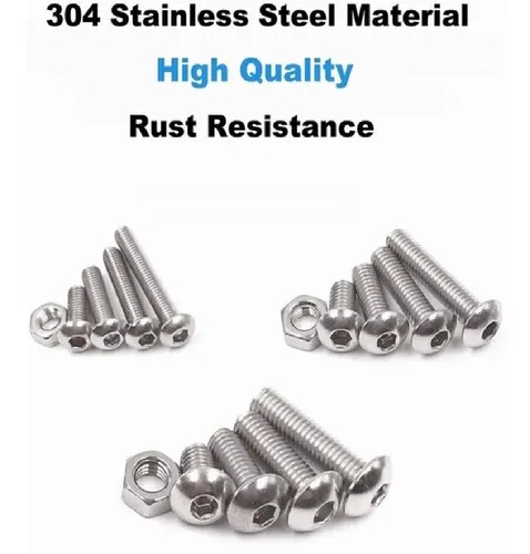 Set Tornillos De Cabeza Hexagonal M3 M4 M5 Plana Acero