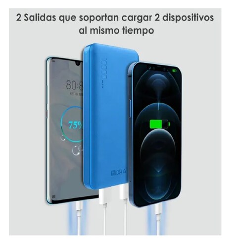 Power Bank Pila Bateria Portatil 10000mah Azul