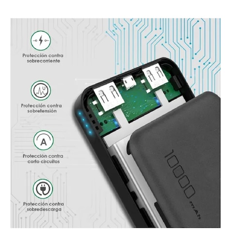 Power Bank Pila Bateria Portatil 10000mah Negro