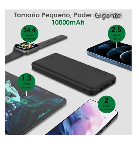 Power Bank Pila Bateria Portatil 10000mah Negro