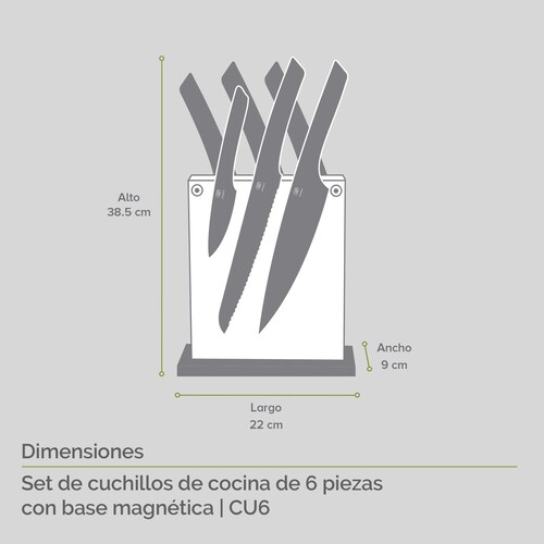 AVERA Set 6 Cuchillos De Cocina De Acero Inoxidable Cu6