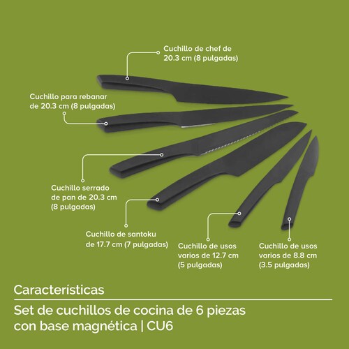 AVERA Set 6 Cuchillos De Cocina De Acero Inoxidable Cu6