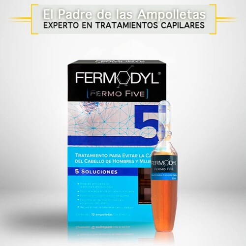 Fermodyl Ampolletas Fermo Five 12x6 ml, Tratamiento para el cabello 12 Ampolletas