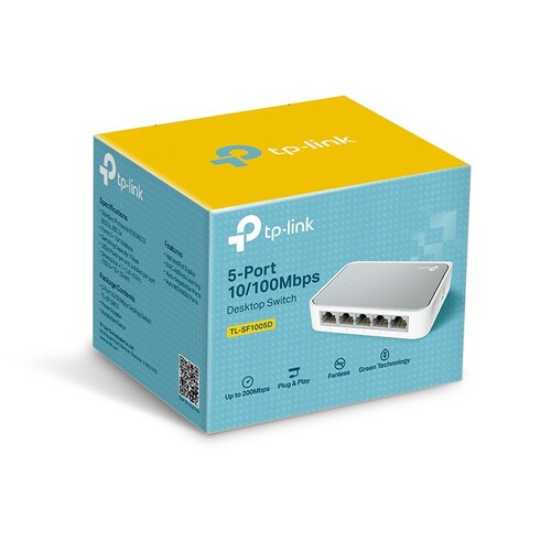 Switch TP-Link Fast Ethernet TL-SF1005D 10/100Mbps 1Gbit/s 5 Puertos Entradas No Administrable
