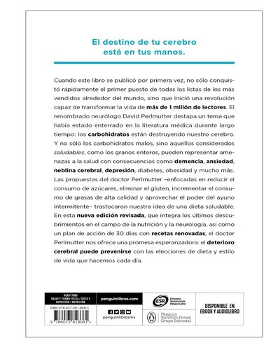 Libro Fisico- Cerebro de pan Autor Perlmutter, David