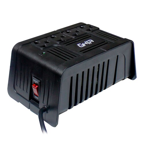 Regulador de Voltaje de 1000VA/400W, Ghia GVR-010, con 4 Contactos.