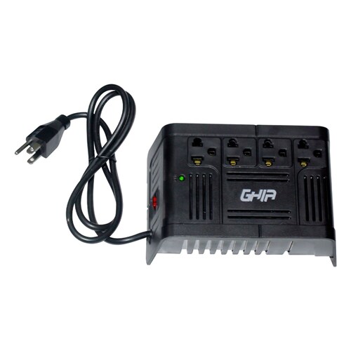 Regulador de Voltaje de 1000VA/400W, Ghia GVR-010, con 4 Contactos.