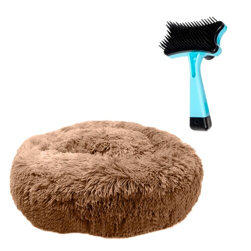 Cama mascotas para perro o gato antideslizante Pet Boutique Mediana Ocre  Tv Ofertas única con cierre, para un fácil retiro de funda y lavado, adaptable a todo tipo de clima + Cepillo Incluido 