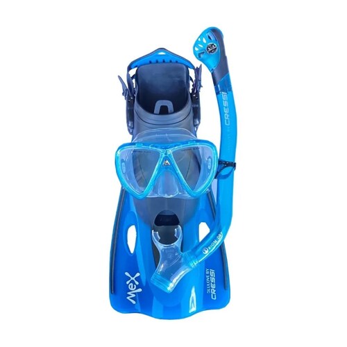 Set CRESSI Mex Ikarus Orion Visor, Tubo y Aletas Ideal para Snorkeling Color Aquamarina
