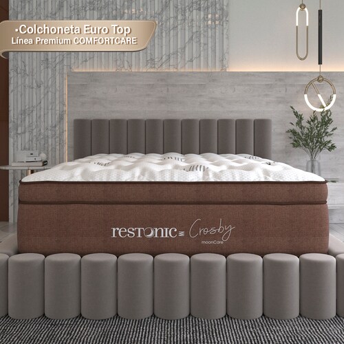 Colchón Queen Size Restonic Crosby Con Mega Colchoneta Para Descanso Premium.