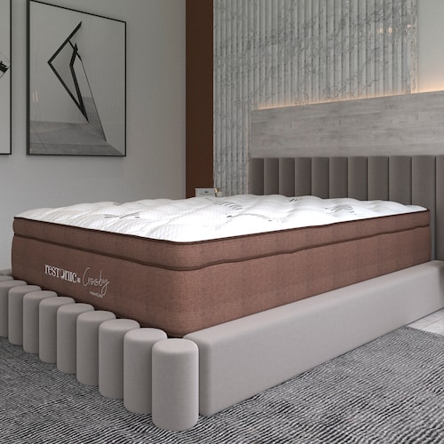 Colchón Queen Size Restonic Crosby Con Mega Colchoneta Para Descanso Premium.